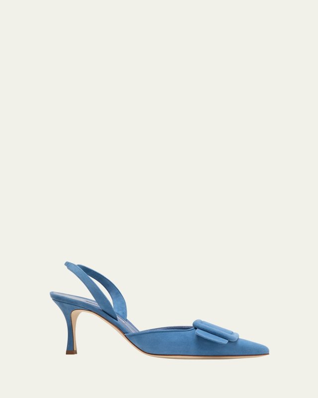 Maysli Suede Buckle Halter Pumps